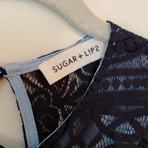Sugar and Lip Lace Blue Romper